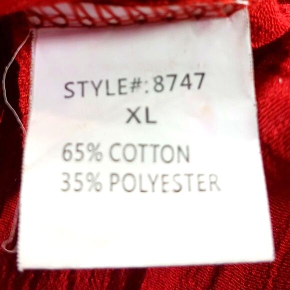 Vivid Gausy Macreme Tunic/ Beach Cover/ Blouse Women's XL. Cotton Blend. Red.... - Picture 3 of 11